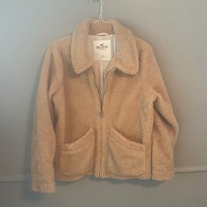 Hollister Tan Fuzzy Fur Lined Jacket